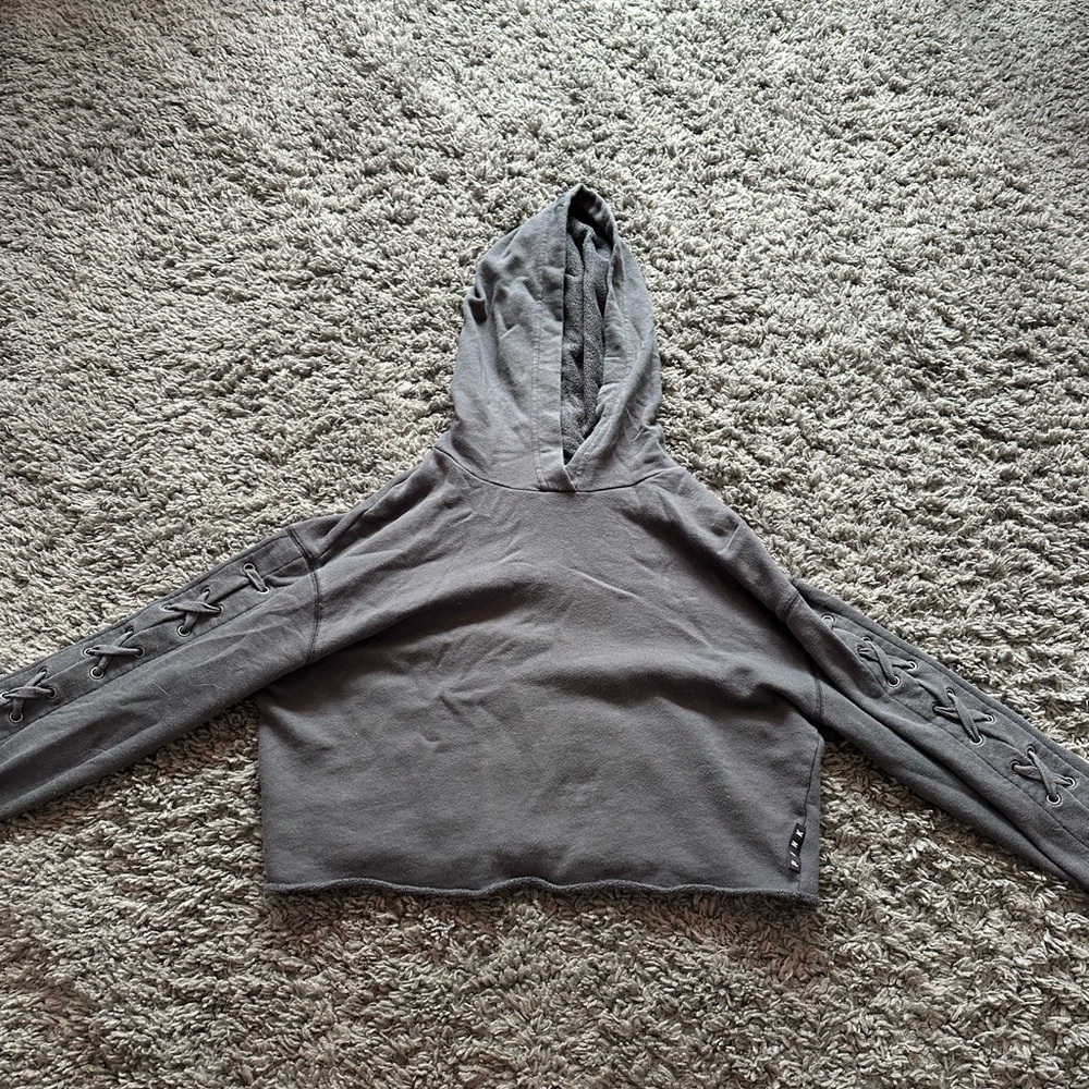 PINK grey crop top sweatshirt